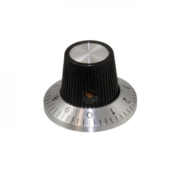 Retro Radio Knob, Schwarz/Silber