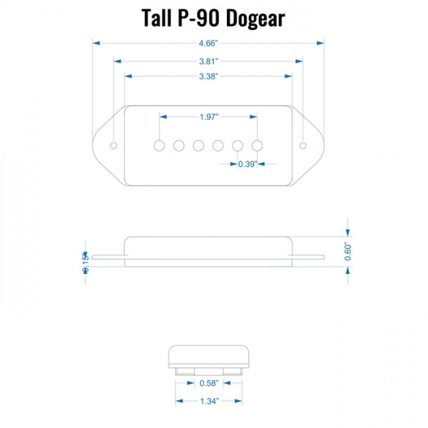 Lollar P90 Dogear Bridge, Black