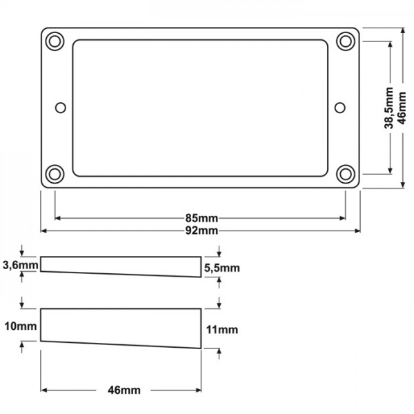 Humbuckerrahmen für gewölbte Decke, creme