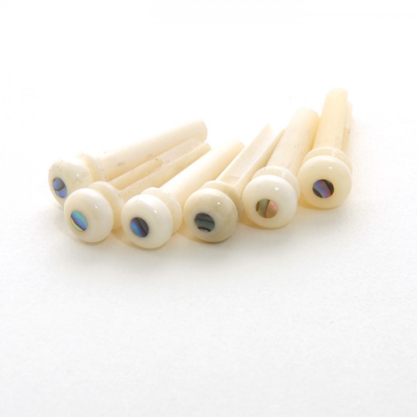 Bone Bridge Pins, Abalone Dots