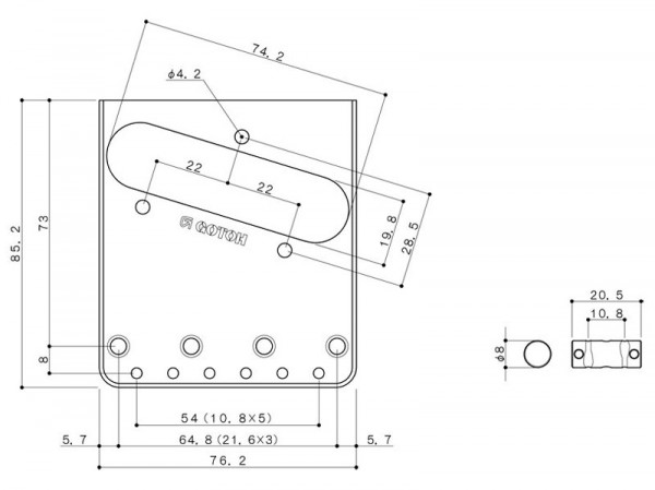 Gotoh Vintage Bridge für Tele BS-TC1, Relic Series