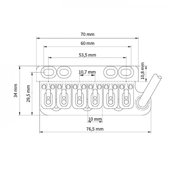VegaTrem VT1 Tremolo, 2-Punkt, Stainless Steel